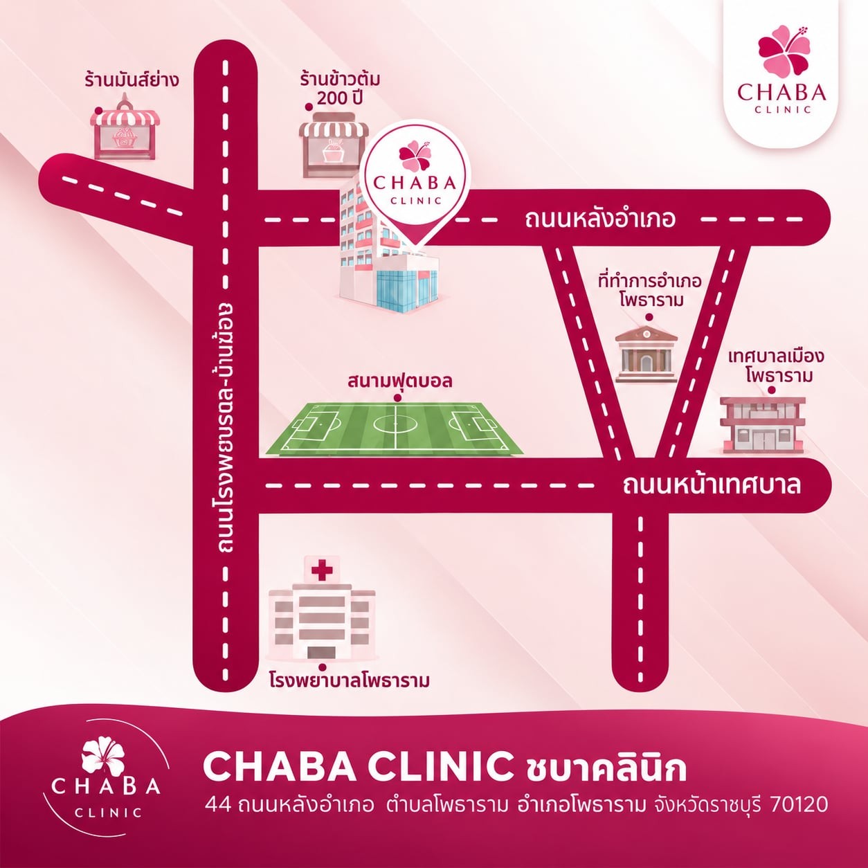แผนที่ CHABA Clinic สาขาโพธาราม